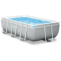 Intex Prism Frame Pool Set, rechteckig, hellgrau, inkl. Filterpumpe, 300x175x80cm