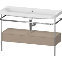 Duravit Happy D.2 Plus Möbelwaschtisch c-shaped mit Metallkonsole bodenstehend,