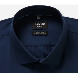 Olymp Businesshemd OLYMP No. Six super slim", Herren, Gr. 39, N-Gr, blau (marine), 64% Baumwolle, 27% Polyester, 9% Elasthan, Hemden,