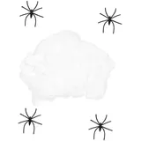 BESPORTBLE 1satz Dekorative Spinnweben Mit Fake-Spinnen Für Halloween Gruselige Deko Für Partys Haunted Houses Und Outdoor-Events Leuchtendes Material