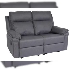 Mendler 2er Kinosessel HWC-L94, Relaxsessel Fernsehsessel Sofa, Armlehne Liegefunktion Nosagfederung Stoff/Textil ~ dunkelgrau