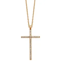 Julie Julsen Kette mit Anhänger Kreuz rot/Silber