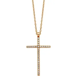 Julie Julsen Kette mit Anhänger Kreuz rot/Silber