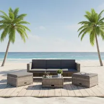 MuCoLa Gartenlounge-Set 4-tlg. Grau
