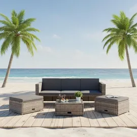 MuCoLa Gartenlounge-Set 4-tlg. Grau