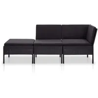 vidaXL Garten-Lounge-Set 3-tlg. schwarz 48961