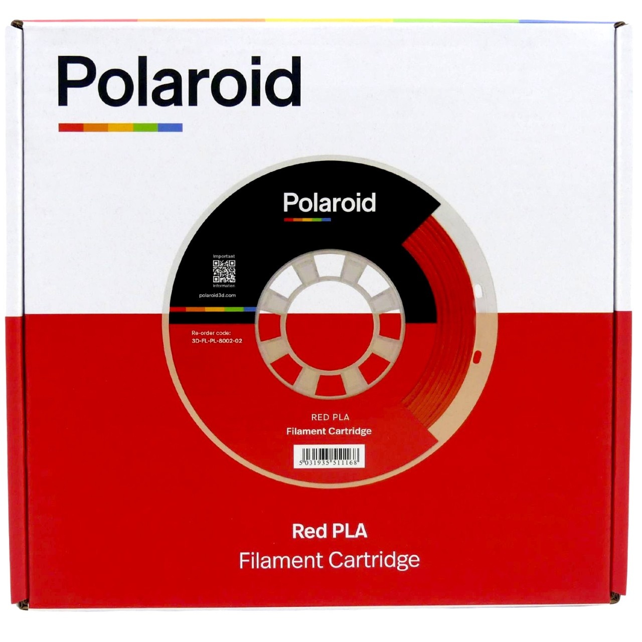 Polaroid Filament Cartridge Red PLA 3D-FL-PL-8002-02 Filamentpatrone Filament...