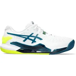 ASICS Herren Tennisoutdoorschuhe GEL-RESOLUTIONTM 9, WHITE/RESTFUL TEAL, 44