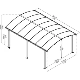 CANOPIA Pavillon Tuscon 3.6 x 5.1 Anthrazit