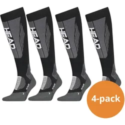 Skisocken Unisex Racer Kniehöhe 4er Pack Schwarz/Weiß 35/38