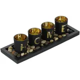 Relaxdays Teelichthalter Home Glas Schwarz
