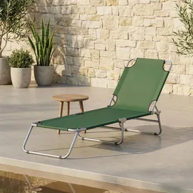 casa.pro Carcao Sonnenliege 186 x 55 x 24 cm Dunkelgrün