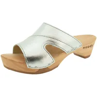 woody Damen Fiona Clog Pantolette, Silver, 39 EU