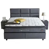 Xlmoebel Schlafzimmer-Set Bett Textil 2 Nachttische 3-teiliges Schlafzimmer Set Möbel, (Bett / 2x Nachttisch), Hergestellt in Europa grau