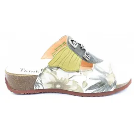 THINK! Damen Mizzi nachhaltige Hausschuh Pantolette, 7040 Salbei/Kombi, 39 EU