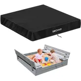 SIMPHAUS Sandkastenabdeckung Wasserdicht Sandkasten Abdeckung Abdeckplane Sandkasten Hülle Sandkastenplane Poolabdeckung Quadratisch mit Gummizug,Kordelzug,Winddicht,Anti-UV 420D Oxford 125x125x20cm
