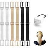 LANNYS verstellbarer Maskenhalter extra lang, elastische Maskenverlängerung, Maskenhalterung Hinterkopf FFP2, Ohrenschoner, Ohrenentlastung, Maske Extender flexibel (Mehrfarbig, 6er Set)