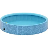 PawHut Hundepool Faltbar Planschbecken mit Brunnen- und Wasserpolsterdesign Ø160 x 30 cm Rutschfest Hundebadewanne Swimmingpool Schwimmbecken für Hunde und Katzen   Aosom