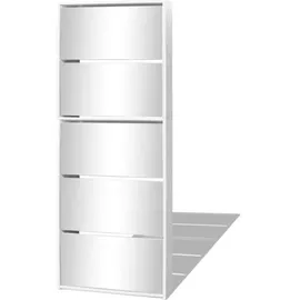 vidaXL Schuhschrank 63 x 170 x 17 cm mit Spiegel / weiß