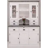 Casa Padrino Küchenbuffet Casa Padrino Landhausstil 138 x 50 x 197 cm Weiß / Dunkelgrau