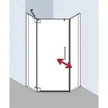 Kermi Pasa XP Fünfeck-Duschkabine mit Pendeltür links 100 x 100 cm PXL5010020VPK