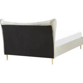 Beliani Chaleix 140 x 200 cm H2 Hellgrau/Gold