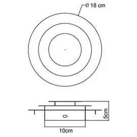 GLOBO LED Deckenleuchte Deckenlampe Wohnzimmerleuchte Metall Silber D 18 cm