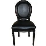 Casa Padrino Barock Esszimmer Stuhl Schwarz Croco Lederoptik - Designer Stuhl - Luxus Qualität