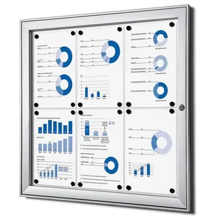 Showdown Displays Showdown Schaukasten S-Linie, Außen 6 x A4 magnetisch, extraflach, abschließbar