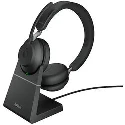 Jabra Evolve 2 65 Stereo Headset, UC-Version, Bluetooth, USB-A Adapter, inkl. Ladestation