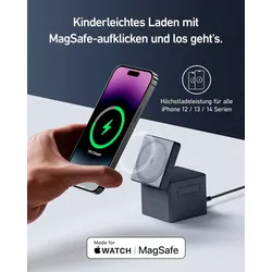 Anker Smartphone-Ladegerät »Charger 3-in-1 Cube with MagSafe« Anker grau
