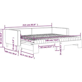 vidaXL Tagesbett Ausziehbar mit Matratzen Schwarz 90x190 cm Stoff