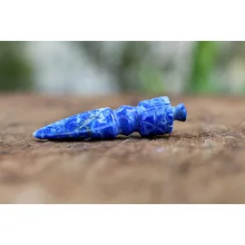 Jet International Echte Mini Lapislazuli Phurba 2"Tibetisch Nepal Vajra Schnitzgottheit Tibeter Buddhismus Hakenkreuz Kila Phurpa Magischer Lama Dis-Integrator Ritualzeremonie Reinigung Gottes Lord