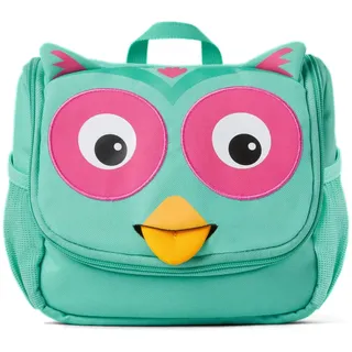 Affenzahn Kulturtasche für 1-5 Jährige Kinder im Kindergarten als Kulturbeutel für Mädchen und Jungen Eule - Türkis