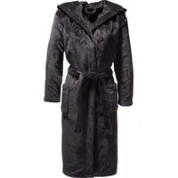 REDBEST Fleece Unisex-Bademantel mit Kapuze Perris in anthrazit | Gr.: L