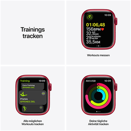 Apple Watch Series 7 GPS + Cellular 41 mm Aluminiumgehäuse (product)red, Sportarmband (product)red