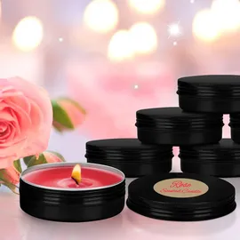 Belle Vous 24 Stk 114 ml Runde Aluminium Döschen - Schwarze Metalldosen mit Deckel und Schraubverschluss - Kleine Dosen zum Befüllen für Reisen - Schwarz