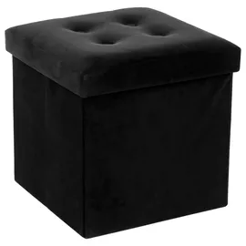ATMOSPHERA CREATEUR D'INTERIEUR Hocker Lysandre Samt Schwarz