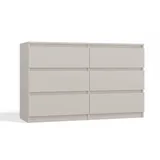 Topeshop CDF Kommode Malwa M6 120 Farbe: Beige Schrank für Dokumente, Kleinigkeiten Ideal für Wohnzimmer, Schlafzimmer, Kinderzimmer, Jugendzimmer und Büro 6 geräumige Schubladen