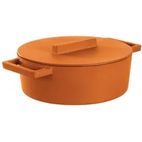 Sambonet 51638C30 Ovale Kasserolle mit Deckel, Gusseisen, Orange, 0