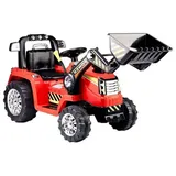 Wisam® Elektroauto für Kinder Baggerlader Traktor Schlepper rot (ZP1005)