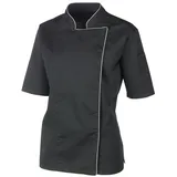 METRO Professional Kochjacke Kurzarm, Polyester / Baumwolle, für Damen, Größe M, schwarz / grau