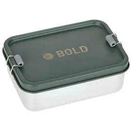 Lässig Brotdose Kinder - Edelstahl Lunchbox BOLD, dark olive