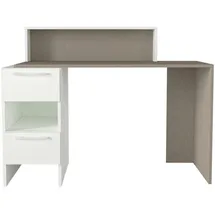 moebel17 Schreibtisch Mikasa weiß grau - weiß,