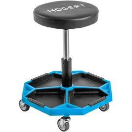 Högert Werkstatthocker Metall/ABS blau höhenverstellbar bis 140 kg mit Rollen