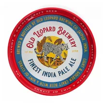 Rex London Rundes Serviertablett Retro Motiv Alte Leopardenbrauerei Ø31cm Metall