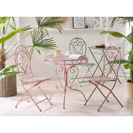 Beliani Albinia Gartenstuhl 2er Set 0 x 0 x 0 cm rosa
