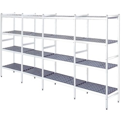 EURAST - Metallregal mit duraluminium-beinen 4 ebenen - 5244x370x1700 mm - 52443400