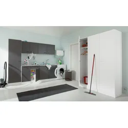 Mehrzweckschrank KOCHSTATION "KS-Elster", weiß, B:50cm H:200cm T:50cm, Holzwerkstoff, Schränke, Breite 50 cm