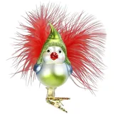 INGE-GLAS - Christbaumschmuck, Baumschmuck - Froher Vogel - auf Klemme - Höhe: 9 cm - mundgeblasen